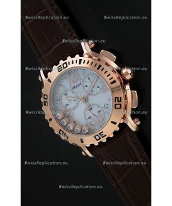 Chopard Happy Sport Swiss Replica Watch in Brown Strap