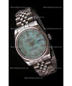 Rolex Datejust Mens Japanese Replica Watch in Light Blue Dial