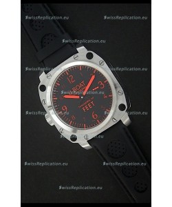 U-Boat Thousands of Feet Swiss Steel Automatic Watch in Red Markers
