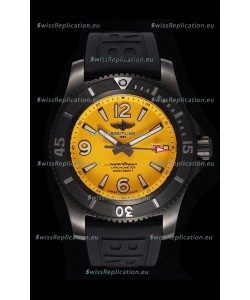 Breitling Superocean Automatic 46 Black Steel - Yellow Dial in DLC Coated Casing 