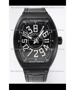 Franck Muller Vanguard Crazy Hours in DLC Coated Casing Swiss Replica Watch 