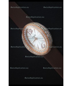 Piaget Limelight Magic Hour Swiss Quartz Watch Rose Gold in Brown Strap
