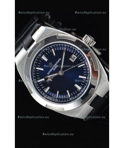 Vacheron Constantin Overseas MoonPhase Stainless Steel Swiss Watch in Blue Dial