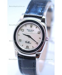 Rolex Cellini Cestello Ladies Swiss Watch in White Pearl Face