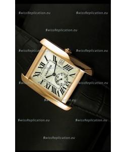 Cartier Tank Anglaise Japanese Replica Watch 34MM - White Dial Pink Gold 