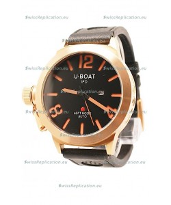 U-Boat Classico Japanese Gold Watch in Black Dial