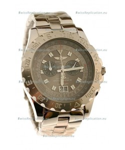 Breitling Chronograph Chronometre Japanese Watch in Grey Dial