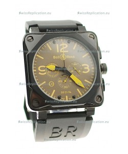 Bell and Ross BR01-94 Edition Japanese PVD Watch in Yellow Markers
