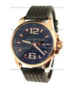 Chopard 1000 Miglia GT XL GMT Japanese Replica Gold Watch in Dark Blue Dial