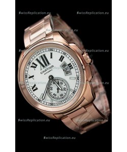 Calibre De Cartier Japanese Automatic Replica Watch in Rose Gold 