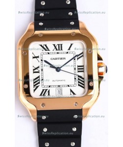 Santos De Cartier Rose Gold Casing 1:1 Mirror Swiss Replica Watch 40MM