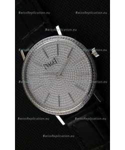 Piaget Altiplano G0A36128 Paved Diam Dial Swiss Quartz Replica Watch in Steel Case
