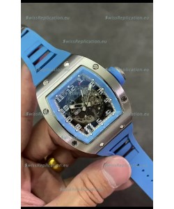 Richard Mille RM010 Stainless Steel Replica Watch in Blue Strap