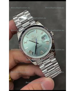 Rolex Day Date Presidential Stainless Steel ICE Blue Dial Watch 40MM - 1:1 Mirror Quality