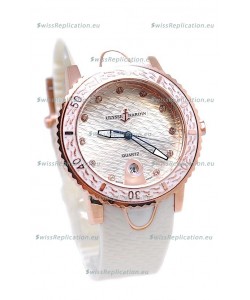 Ulysse Nardin Lady Diver Replica Watch in Pink Gold Casing